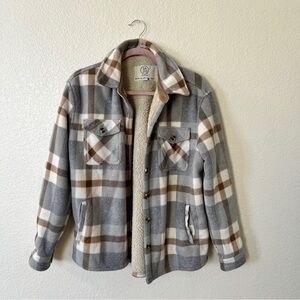 Sage Collective Plaid Sherpa Jacket